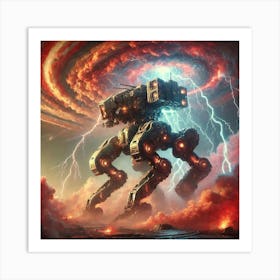 A Sci Fi Depiction Of A Titanstorm Walker Using At Art Print