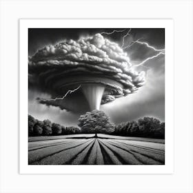 Tree In A Storm Art Print