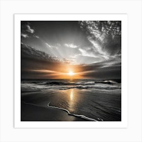 Sunset On The Beach 843 Art Print