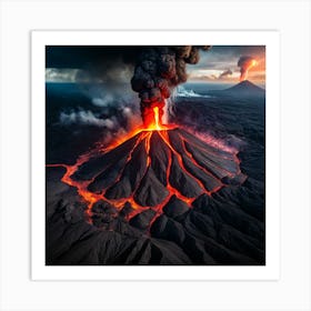 Volcano Eruption In Iceland Art Print