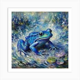 Blue frog Art Print