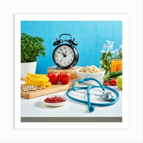 Stethoscope And Vegetables 1 Art Print