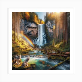 The Wolf Waterfall 4 Art Print