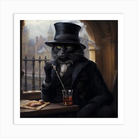 Cat In A Top Hat Art Print