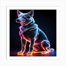 Dog neon Art Print