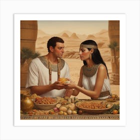 Ancient Egyptian Landscape With Man And Wom 0 (1) Art Print