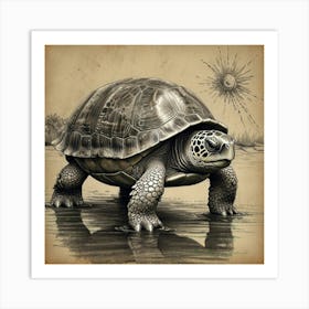 Turtle On The Beach 12 Art Print