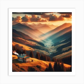 Sunset In The Mountains 9 Art Print