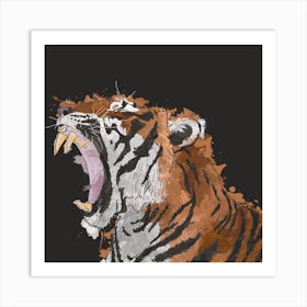 Roaring Tiger Square Art Print