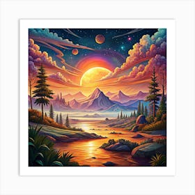 Sunset at Dawn Art Print