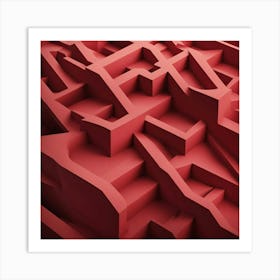 Red Maze Art Print