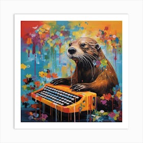 Otter Typing 3 Art Print
