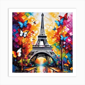 Paris With Butterflies 140 Art Print