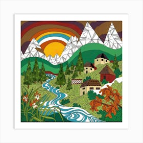 Small mountain village 25 Art Print