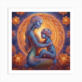 Mother And Child 3 Art Print