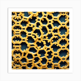 3d Rendering Of A Hexagonal Pattern Art Print