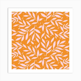 Pretty branches - orange and pink Art Print