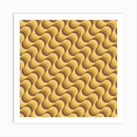 Brown Retro Pattern 08 Art Print