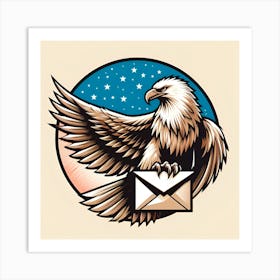 Eagle With Mail Art Print