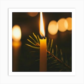 Candle Xmas Art Print