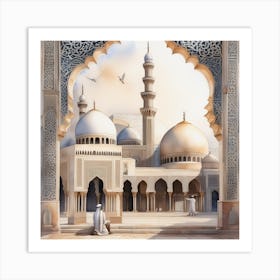 architecteur islamic Color harmony Watercolor Art Print