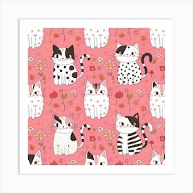 Kawaii Cats Art Print