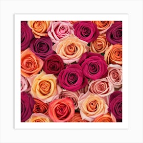 Colorful Roses Background 22 Art Print