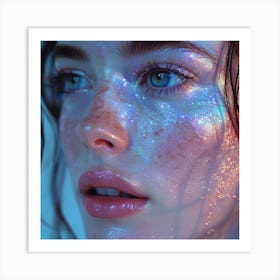 Girl With Glitter On Her Face 2 Art Print