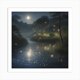 Fireflies In The Night Art Print