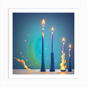 Three Burning Candles Art Print