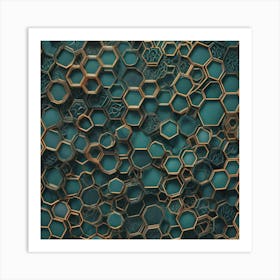 Abstract Background With Hexagons Art Print