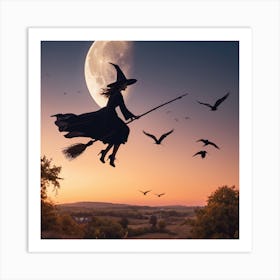 Flying Witch Art Print