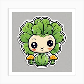 Kawaii Cabbage Art Print