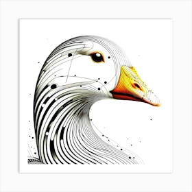 Goose - Abstract Line Art Illustration 300 Art Print