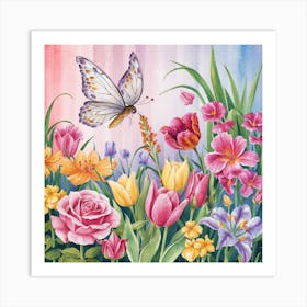 Butterfly In The Garden Art Print