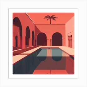 Pool In Morocco Art Print