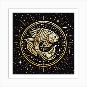 A Zodiac symbol, Fish 1 Art Print