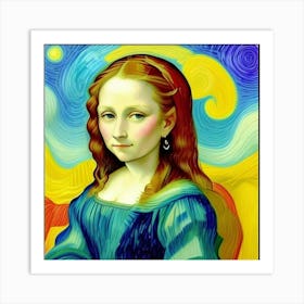 Mona Lisa as a Young Woman A Classic Twist 1 Art Print