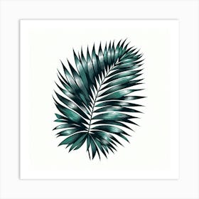 Tropical green palm leaf 4 Art Print