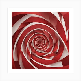 Red And White Spiral Art Print