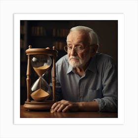 Senior Man With Hourglass Art Print