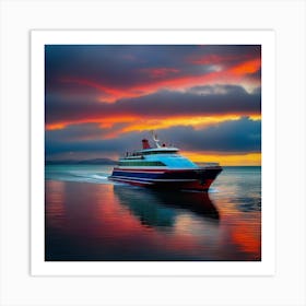 Sunset On A Cruise Ship 21 Art Print