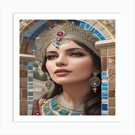 Beautiful Mosaic Lady, Beauty And Art 03 Art Print