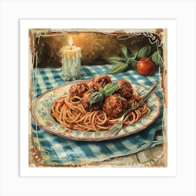 Spaghetti And Meatballs Art Print