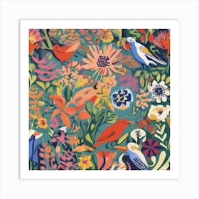 Birds In The Garden 2 Art Print