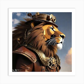 Steampunk Lion 2 Art Print