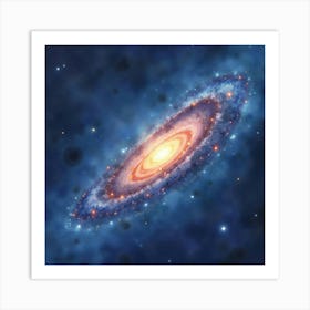 Watercolor Portrayal Of A Mysterious Galaxy 1 Art Print