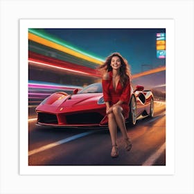 Ferrari girl Art Print