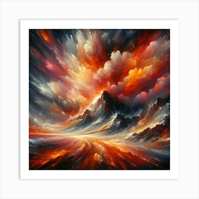 Volcanic Eruption Inspired With Fiery Colors (2) Art Print