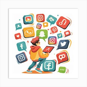 Social Media Icons 3 Art Print